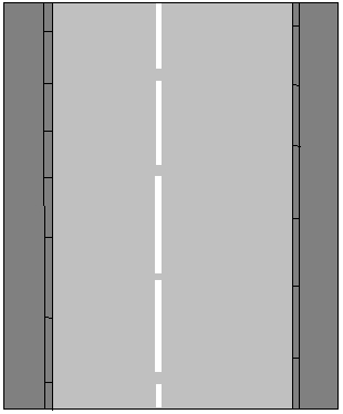 Keep left of the divider
